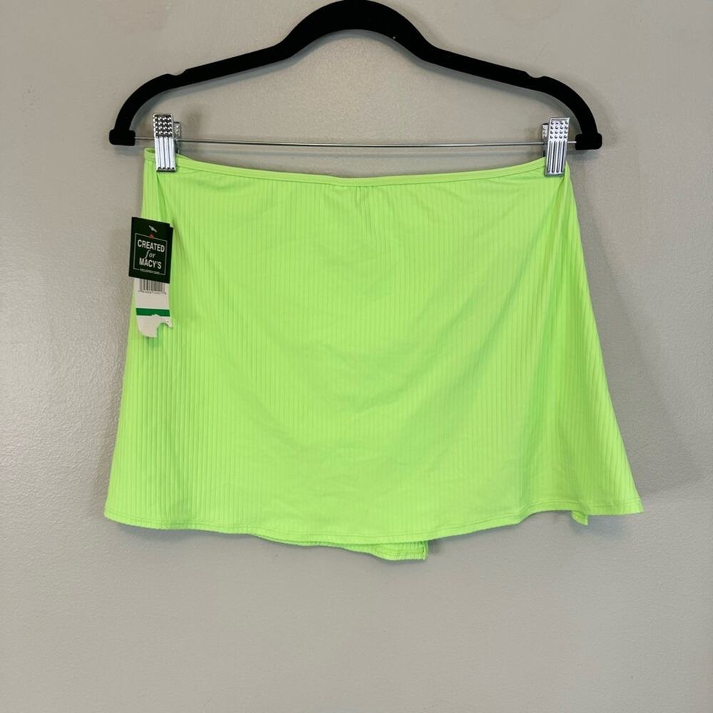 California Waves Junior's Green Ribbed‎ Tie Slit Sarong Skirt Cover-Up Large NWT - Picture 7 of 8